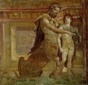 Chirone e il giovane Achille in un affresco dalla Basilica di Ercolano (Napoli, Museo Nazionale).De Agostini Picture Library/G. Nimatallah Chirone e il giovane Achille in un affresco dalla Basilica di Ercolano (Napoli, Museo Nazionale).De Agostini Picture Library/G. Nimatallah