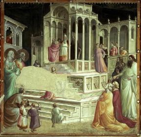 Toscana. Presentazione di Maria al Tempio affresco di Taddeo Gaddi nella cappella Baroncelli nella chiesa di S. Croce a Firenze.De Agostini Picture Library/G. Nimatallah