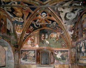 Trentino Alto-Adige. Particolare delle Storie di S. Rocco, affreschi di F. Corradi nella chiesa di S. Rocco di borgo Valsugana (Trento).De Agostini Picture Library/A. De Gregorio