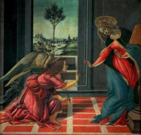 Annunciazione. L'Annunciazione di Sandro Botticelli (Firenze, Uffizi).De Agostini Picture Library Annunciazione. L'Annunciazione di Sandro Botticelli (Firenze, Uffizi).De Agostini Picture Library