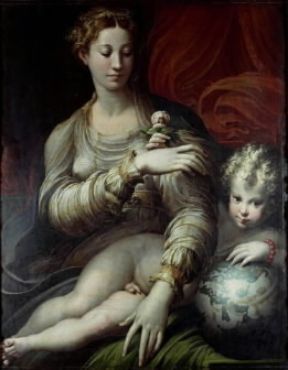 Francesco Mazzola detto il Parmigianino . Madonna della rosa (1531, Dresda, Gemäldegalerie).Dresda, Gemäldegalerie Francesco Mazzola detto il Parmigianino . Madonna della rosa (1531, Dresda, Gemäldegalerie).Dresda, Gemäldegalerie