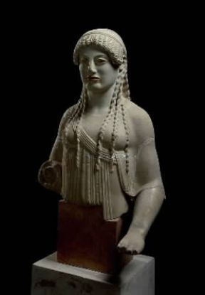 Ritratto. Kórai di Euthydilos (Atene, Museo dell'Acropoli).De Agostini Picture Library/G. Nimatallah Ritratto. Kórai di Euthydilos (Atene, Museo dell'Acropoli).De Agostini Picture Library/G. Nimatallah