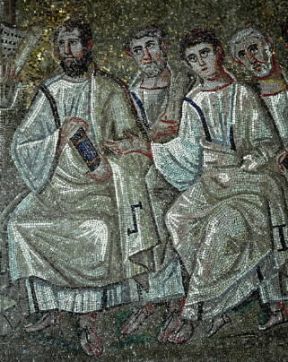Arte paleocristiana . Un mosaico parietale della cappella di S. Aquilino in S. Lorenzo a Milano (sec. IV).De Agostini Picture Library/M. Carrieri Arte paleocristiana . Un mosaico parietale della cappella di S. Aquilino in S. Lorenzo a Milano (sec. IV).De Agostini Picture Library/M. Carrieri