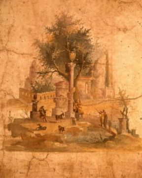 Boscoreale. Particolare di affresco di età tiberiana dalla villa di Agrippa (Napoli, Museo Archeologico Nazionale).De Agostini Picture Library/A. Dagli Orti Boscoreale. Particolare di affresco di età tiberiana dalla villa di Agrippa (Napoli, Museo Archeologico Nazionale).De Agostini Picture Library/A. Dagli Orti