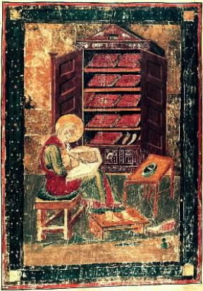 Esdra e Neemia. Esdra raffigurato in una miniatura del Codex Amiatinus (sec. VIII; Firenze, Biblioteca Laurenziana).De Agostini Picture Library/Pineider Esdra e Neemia. Esdra raffigurato in una miniatura del Codex Amiatinus (sec. VIII; Firenze, Biblioteca Laurenziana).De Agostini Picture Library/Pineider