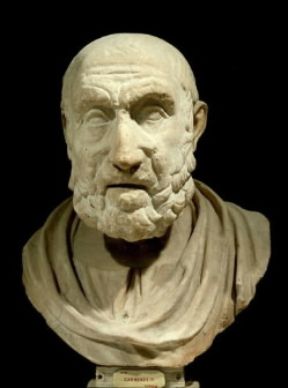 Ippocrate raffigurato in un busto marmoreo, copia romana di un originale greco del sec. IV a. C. (Napoli, Museo Archeologico Nazionale).De Agostini Picture Library/A. Dagli Orti Ippocrate raffigurato in un busto marmoreo, copia romana di un originale greco del sec. IV a. C. (Napoli, Museo Archeologico Nazionale).De Agostini Picture Library/A. Dagli Orti