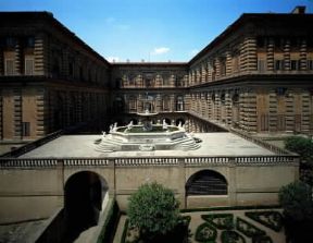 Pitti. Palazzo Pitti visto dal giardino di Boboli con la fontana del Carciofo (fine del sec. XVI).De Agostini Picture Library/G. Nimatallah Pitti. Palazzo Pitti visto dal giardino di Boboli con la fontana del Carciofo (fine del sec. XVI).De Agostini Picture Library/G. Nimatallah