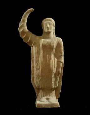 Selinunte . Statuetta in terracotta proveniente dal santuario di Demetra Malophoros (sec. V a. C.). De Agostini Picture Library/A. Dagli Orti Selinunte . Statuetta in terracotta proveniente dal santuario di Demetra Malophoros (sec. V a. C.). De Agostini Picture Library/A. Dagli Orti
