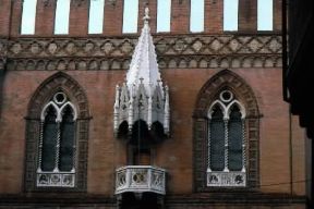 Antonio di Vincenzo. Il balcone della Loggia della Mercanzia a Bologna.De Agostini Picture Library/A. Vergani Antonio di Vincenzo. Il balcone della Loggia della Mercanzia a Bologna.De Agostini Picture Library/A. Vergani