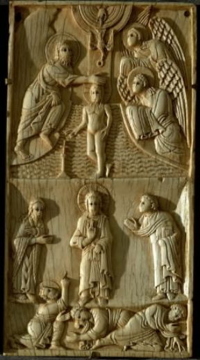 Avorio. Placca eburnea del paliotto di Salerno, sec. XII (Salerno, Museo del Duomo).De Agostini Picture Library / A. De Gregorio Avorio. Placca eburnea del paliotto di Salerno, sec. XII (Salerno, Museo del Duomo).De Agostini Picture Library / A. De Gregorio