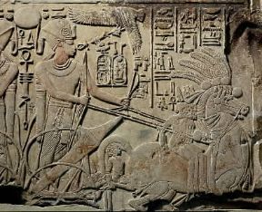 Egitto . Il re Amenofi III raffigurato in un bassorilievo della tomba di Meneptah a Tebe (Il Cairo, Museo Egizio).De Agostini Picture Library/G. Dagli Orti Egitto . Il re Amenofi III raffigurato in un bassorilievo della tomba di Meneptah a Tebe (Il Cairo, Museo Egizio).De Agostini Picture Library/G. Dagli Orti