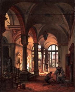 Giovanni Migliara. Interno di un convento di frati (Alessandria, Pinacoteca Civica).De Agostini Picture Library/M. Carrieri Giovanni Migliara. Interno di un convento di frati (Alessandria, Pinacoteca Civica).De Agostini Picture Library/M. Carrieri
