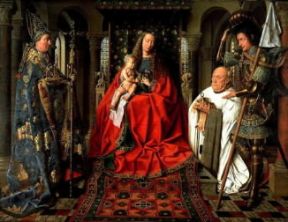 Hubert e Jan van Eyck. Madonna del canonico van der Paele, opera di Jan (Bruges, Groeninge Museum).De Agostini Picture Library