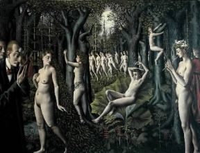 Paul Delvaux . Il risveglio della foresta (Collezione privata).De Agostini Picture Library/G. Dagli Orti Paul Delvaux . Il risveglio della foresta (Collezione privata).De Agostini Picture Library/G. Dagli Orti