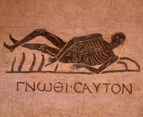 Anatomia e Arte. Corpo umano con tracciato lo scheletro in un mosaico romano (Roma, Museo Nazionale Romano).De Agostini Picture Library/A. Dagli Orti Anatomia e Arte. Corpo umano con tracciato lo scheletro in un mosaico romano (Roma, Museo Nazionale Romano).De Agostini Picture Library/A. Dagli Orti