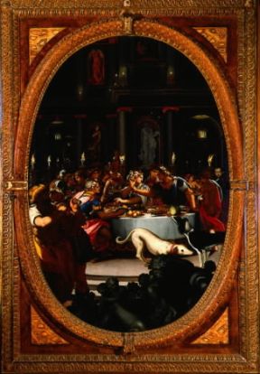 Alessandro Allori. La cena di Cleopatra, dipinto nello studiolo di Francesco I in Palazzo Vecchio a Firenze.De Agostini Picture Library/G. Nimatallah Alessandro Allori. La cena di Cleopatra, dipinto nello studiolo di Francesco I in Palazzo Vecchio a Firenze.De Agostini Picture Library/G. Nimatallah