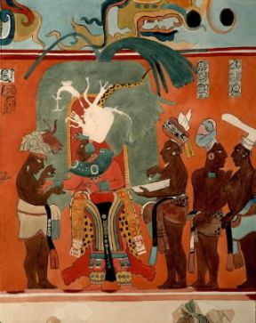 Maya. Ricostruzione di un affresco di Bonampak, nel Petén, raffigurante la vestizione di un sacerdote (Città del Guatemala, Museo Archeologico).De Agostini Picture Library/G. Dagli Orti Maya. Ricostruzione di un affresco di Bonampak, nel Petén, raffigurante la vestizione di un sacerdote (Città del Guatemala, Museo Archeologico).De Agostini Picture Library/G. Dagli Orti