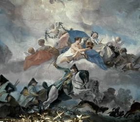Austria. Particolare di un affresco di G. Guglielmi nel castello di Schönbrunn a Vienna.De Agostini Picture Library Austria. Particolare di un affresco di G. Guglielmi nel castello di Schönbrunn a Vienna.De Agostini Picture Library