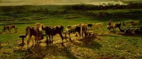 Giovanni Segantini . Alla stanga (1886; Roma, Galleria Nazionale d'Arte Moderna).De Agostini Picture Library/G. Nimatallah Giovanni Segantini . Alla stanga (1886; Roma, Galleria Nazionale d'Arte Moderna).De Agostini Picture Library/G. Nimatallah