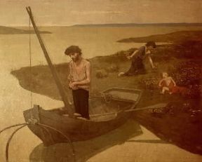 Pierre Puvis de Chavannes. Il povero pescatore (Parigi, Musée d'Orsay).De Agostini Picture Library/J. E. Bulloz Pierre Puvis de Chavannes. Il povero pescatore (Parigi, Musée d'Orsay).De Agostini Picture Library/J. E. Bulloz