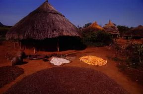 Uganda. Un tipico insediamento rurale nel villaggio di Karamoia.De Agostini Picture Library/M. Brambilla Uganda. Un tipico insediamento rurale nel villaggio di Karamoia.De Agostini Picture Library/M. Brambilla