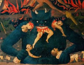 Beelzebub raffigurato in un particolare del Giudizio Universale del Beato Angelico (Firenze, Museo di San Marco).De Agostini Picture Library/G. Nimatallah Beelzebub raffigurato in un particolare del Giudizio Universale del Beato Angelico (Firenze, Museo di San Marco).De Agostini Picture Library/G. Nimatallah