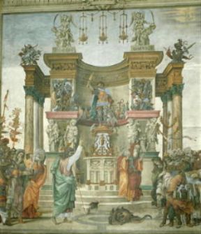 Filippino Lippi. San Filippo apostolo e il mostro, affresco in S. Maria Novella a Firenze.De Agostini Picture Library/G. Nimatallah Filippino Lippi. San Filippo apostolo e il mostro, affresco in S. Maria Novella a Firenze.De Agostini Picture Library/G. Nimatallah