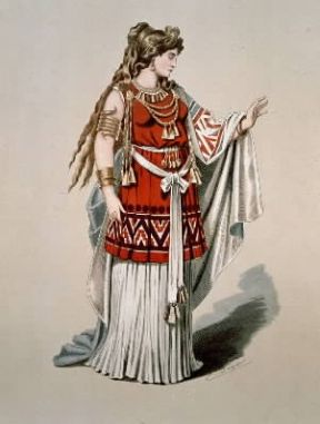 Brunilde. Disegno di C. E. Doepler per il costume di Brunilde nella Walchiria di R. Wagner (Bayreuth, Robert Wagner Museum).De Agostini Picture Library/A. Dagli Orti Brunilde. Disegno di C. E. Doepler per il costume di Brunilde nella Walchiria di R. Wagner (Bayreuth, Robert Wagner Museum).De Agostini Picture Library/A. Dagli Orti