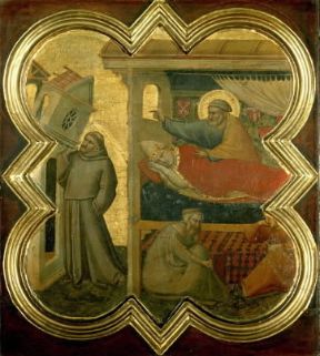 Innocenzo III . Sogno di Innocenzo III di Taddeo Gaddi (sec. XIV; Firenze, Galleria dell'Accademia).De Agostini Picture Library/G. Nimatallah Innocenzo III . Sogno di Innocenzo III di Taddeo Gaddi (sec. XIV; Firenze, Galleria dell'Accademia).De Agostini Picture Library/G. Nimatallah