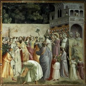 Taddeo Gaddi. Particolare del polittico Sposalizio della Vergine della cappella Baroncelli in S. Croce a Firenze.De Agostini Picture Library/G. Nimatallah Taddeo Gaddi. Particolare del polittico Sposalizio della Vergine della cappella Baroncelli in S. Croce a Firenze.De Agostini Picture Library/G. Nimatallah