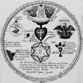 Cavalieri di Rosa Croce. Simboli esoterici della setta in un manoscritto del sec. XVIII (Parigi, Bibliothèque Nationale).De Agostini Picture Library Cavalieri di Rosa Croce. Simboli esoterici della setta in un manoscritto del sec. XVIII (Parigi, Bibliothèque Nationale).De Agostini Picture Library