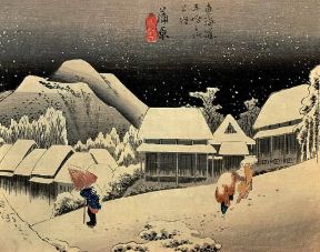 Hiroshige. Nevicata notturna (Genova, Museo Chiossone).De Agostini Picture Library / A. Dagli Orti Hiroshige. Nevicata notturna (Genova, Museo Chiossone).De Agostini Picture Library / A. Dagli Orti