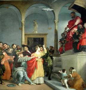 Lorenzo Lotto. Particolare della Pala di S. Lucia (Iesi, Pinacoteca).De Agostini Picture Library/G. Nimatallah Lorenzo Lotto. Particolare della Pala di S. Lucia (Iesi, Pinacoteca).De Agostini Picture Library/G. Nimatallah