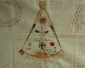 Carboneria. Simboli e alfabeto utilizzati dalla società segreta (Venezia, Museo del Risorgimento).De Agostini Picture Library/A. Dagli Orti Carboneria. Simboli e alfabeto utilizzati dalla società segreta (Venezia, Museo del Risorgimento).De Agostini Picture Library/A. Dagli Orti