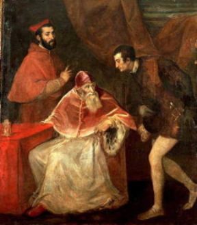 Controriforma. Paolo III Farnese con i nipoti di Tiziano (Napoli, Galleria Nazionale di Capodimonte).De Agostini Picture Library / A. Dagli Orti Controriforma. Paolo III Farnese con i nipoti di Tiziano (Napoli, Galleria Nazionale di Capodimonte).De Agostini Picture Library / A. Dagli Orti
