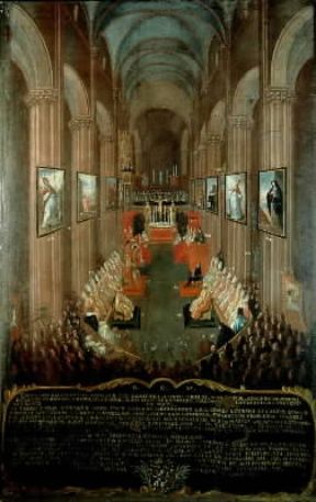 Controriforma. Seduta d'apertura del Concilio di Trento in un dipinto anonimo del sec. XVIII.De Agostini Picture Library Controriforma. Seduta d'apertura del Concilio di Trento in un dipinto anonimo del sec. XVIII.De Agostini Picture Library