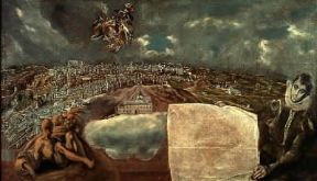 El Greco. Veduta e mappa di Toledo (Toledo, Museo El Greco).De Agostini Picture Library / M. Carrieri