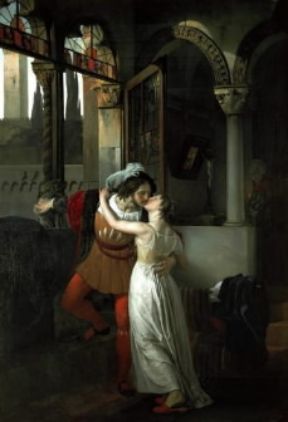 Francesco Hayez. Il bacio di Romeo e Giulietta (Tremezzo, villa Carlotta).De Agostini Picture Library / A. Dagli Orti Francesco Hayez. Il bacio di Romeo e Giulietta (Tremezzo, villa Carlotta).De Agostini Picture Library / A. Dagli Orti