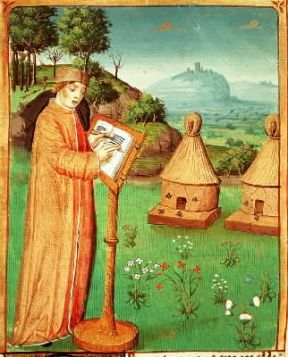 Georgiche. Virgilio che descrive la vita delle api in una miniatura del sec. XV (Digione, Bibliothéque Municipale).De Agostini Picture Library/M. Seemuller Georgiche. Virgilio che descrive la vita delle api in una miniatura del sec. XV (Digione, Bibliothéque Municipale).De Agostini Picture Library/M. Seemuller