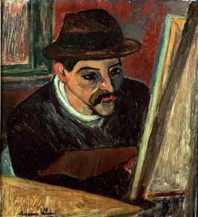 Maurice Utrillo. Utrillo davanti al suo cavalletto di S. Valadon (Parigi, Musée National d'Art Moderne).De Agostini Picture Library/G. Dagli Orti Maurice Utrillo. Utrillo davanti al suo cavalletto di S. Valadon (Parigi, Musée National d'Art Moderne).De Agostini Picture Library/G. Dagli Orti