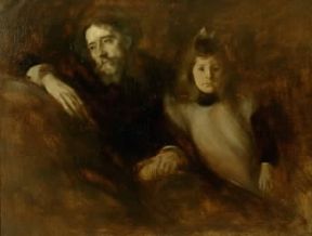Alphonse Daudet ritratto con la figlia in un dipinto di E. Carrière (Parigi, Musée d'Art Moderne de la Ville).De Agostini Picture Library Alphonse Daudet ritratto con la figlia in un dipinto di E. Carrière (Parigi, Musée d'Art Moderne de la Ville).De Agostini Picture Library