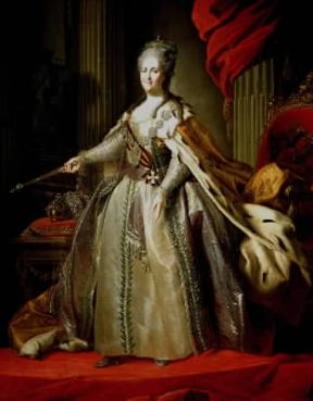 Caterina II in un ritratto di Fëdor Stepanovic Rokotov (Mosca, Museo Storico).De Agostini Picture Library/A. Dagli Orti Caterina II in un ritratto di Fëdor Stepanovic Rokotov (Mosca, Museo Storico).De Agostini Picture Library/A. Dagli Orti