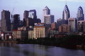 Filadelfia. Veduta della cittÃ  con il fiume Schuylkill.De Agostini Picture Library/G. Mermet