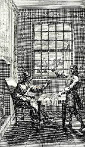 Daniel De Foe . Frontespizio di un'edizione francese (1720) del romanzo Ulteriori avventure di Robinson Crusoe.De Agostini Picture Library Daniel De Foe . Frontespizio di un'edizione francese (1720) del romanzo Ulteriori avventure di Robinson Crusoe.De Agostini Picture Library