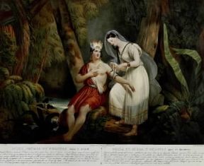 FranÃ§ois-RenÃ© de Chateaubriand. Illustrazione per Atala (Parigi, BibliothÃ¨que Nationale).Parigi, BibliothÃ¨que Nationale
