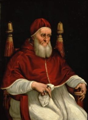 Giulio II , papa, in una ritratto di Raffaello Sanzio (Firenze, Uffizi).De Agostini Picture Library Giulio II , papa, in una ritratto di Raffaello Sanzio (Firenze, Uffizi).De Agostini Picture Library