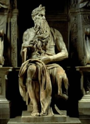 Michelangelo Buonarroti. Mosè, figura mediana del monumento funebre a Giulio II (Roma, S. Pietro in Vincoli).De Agostini Picture Library Michelangelo Buonarroti. Mosè, figura mediana del monumento funebre a Giulio II (Roma, S. Pietro in Vincoli).De Agostini Picture Library