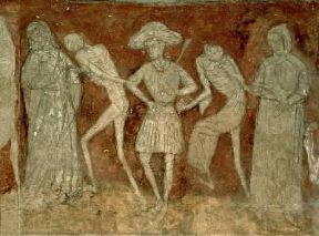 Danza macabra in un affresco di La Chaise-Dieu in Alvernia (1460).De Agostini Picture Library/G. Dagli Orti Danza macabra in un affresco di La Chaise-Dieu in Alvernia (1460).De Agostini Picture Library/G. Dagli Orti