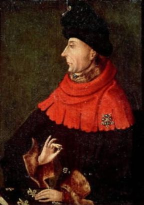 Giovanni , duca di Borgogna, in un ritratto di scuola fiamminga (Parigi, Louvre).Parigi, Louvre Giovanni , duca di Borgogna, in un ritratto di scuola fiamminga (Parigi, Louvre).Parigi, Louvre