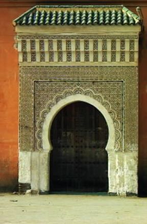 Marocco. Una porta del palazzo reale Dar el Makhzen a Marrakech.De Agostini Picture Library/G. De Lorenzo Marocco. Una porta del palazzo reale Dar el Makhzen a Marrakech.De Agostini Picture Library/G. De Lorenzo